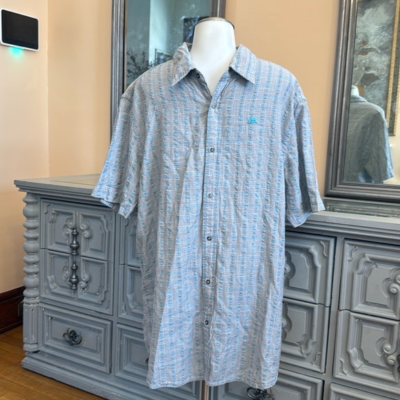 KAPPA Mens Short Sleeve Shirt XXL Grey Check Cotton - Picture 1 of 9